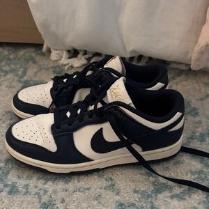 Nike DUNKS navy and White Low-Top Sneakers